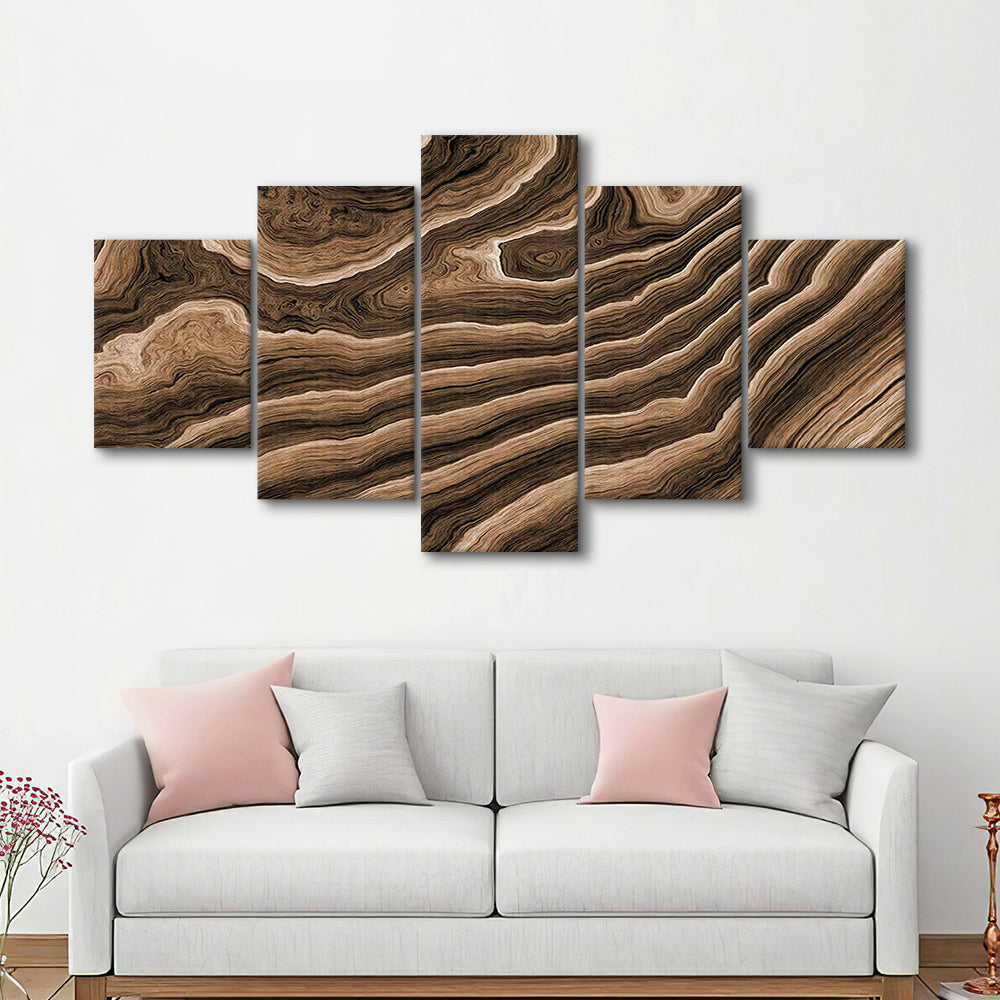 Abstract Wood Texture Wall Decor, Large Canvas Print for Stunning Home, 5 Piece Large Cavas Print Wall Art