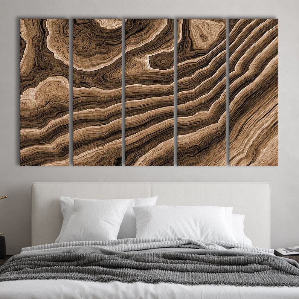 Abstract Wood Texture Wall Decor, Large Canvas Print for Stunning Home, 5 Piece B Extra Large Cavas Print Wall Art Decor