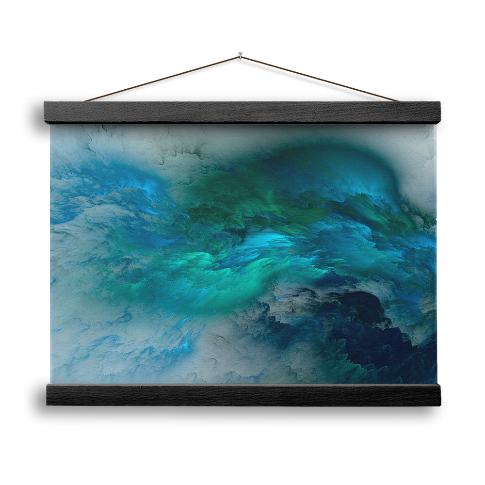 Abstract Clouds Turquoise Mable Cloud Painting, Hanging Canvas Print Wall Art