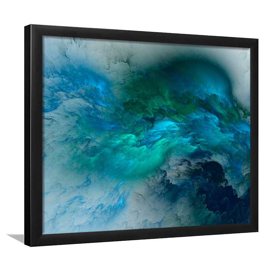 Abstract clouds Turquoise mable Cloud painting, Framed Art Print Wall Decor, Picture Framed