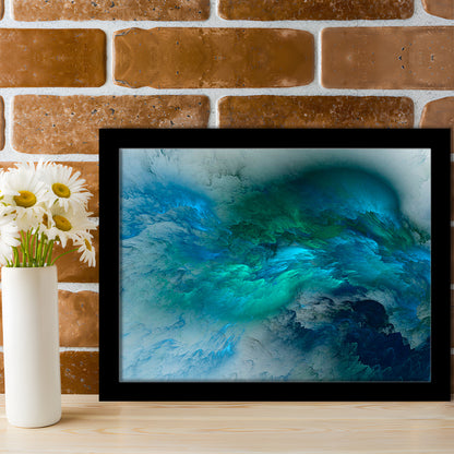 Abstract clouds Turquoise mable Cloud painting, Framed Art Print Wall Decor, Picture Framed