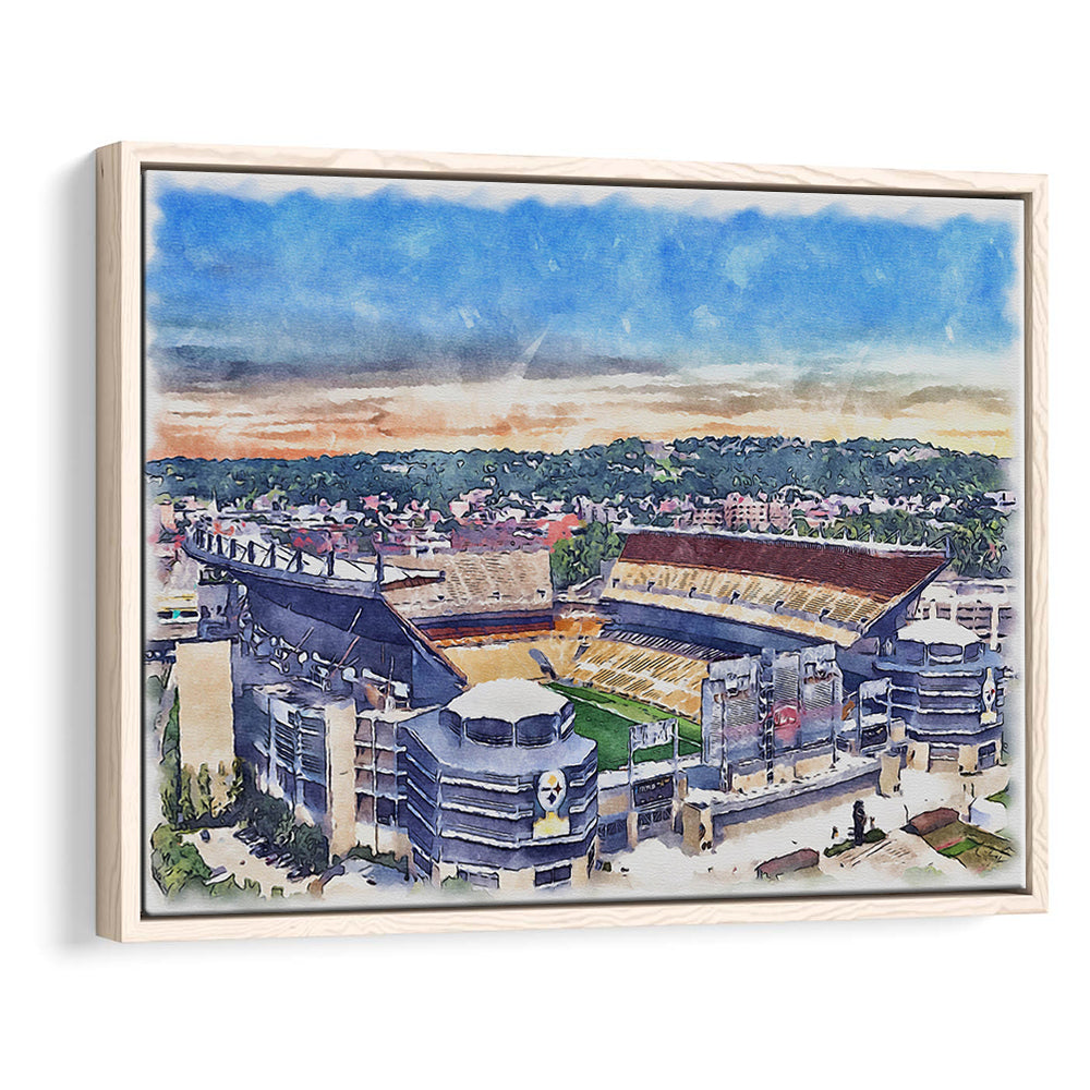 Acrisure Stadium, Steelers Painting Stadium Watercolor, Sport Gift Art, Framed Canvas Print Wall Art