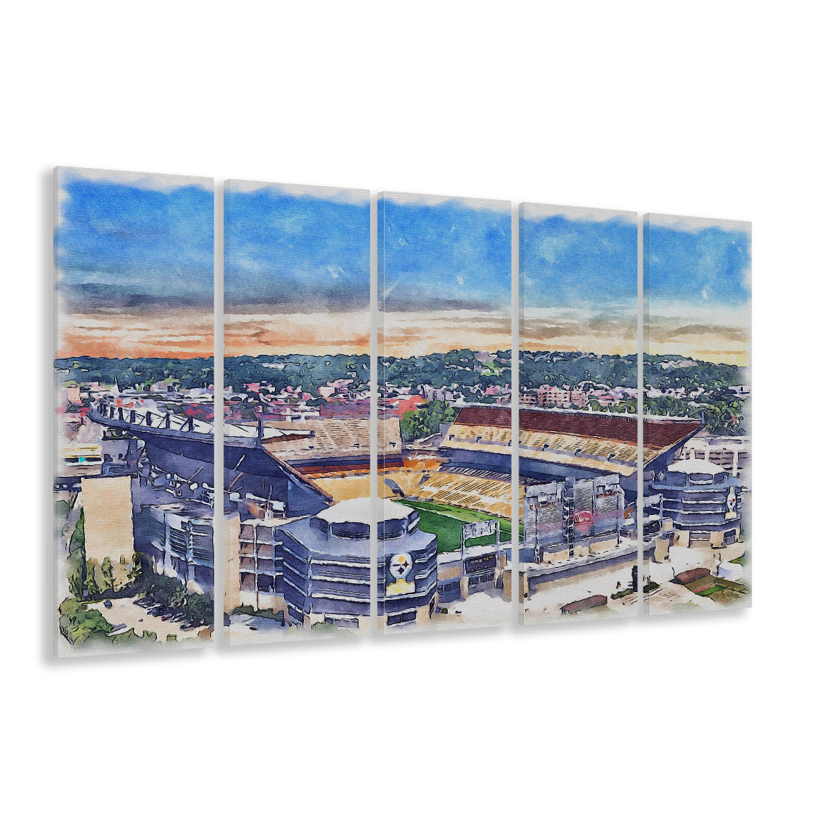 Acrisure Stadium, Steelers Painting Stadium Watercolor, Sport Art, Extra Large Canvas Print Wall Art