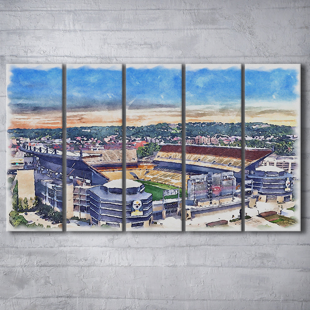 Acrisure Stadium, Steelers Painting Stadium Watercolor, Sport Art, Extra Large Canvas Print Wall Art