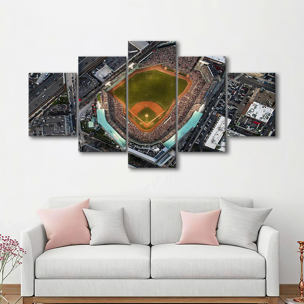 Aerial Fenway Park, Stadium Canvas, Sport Art, Gift for him, 5 Panel, Large Canvas, Canvas Print Wall Art