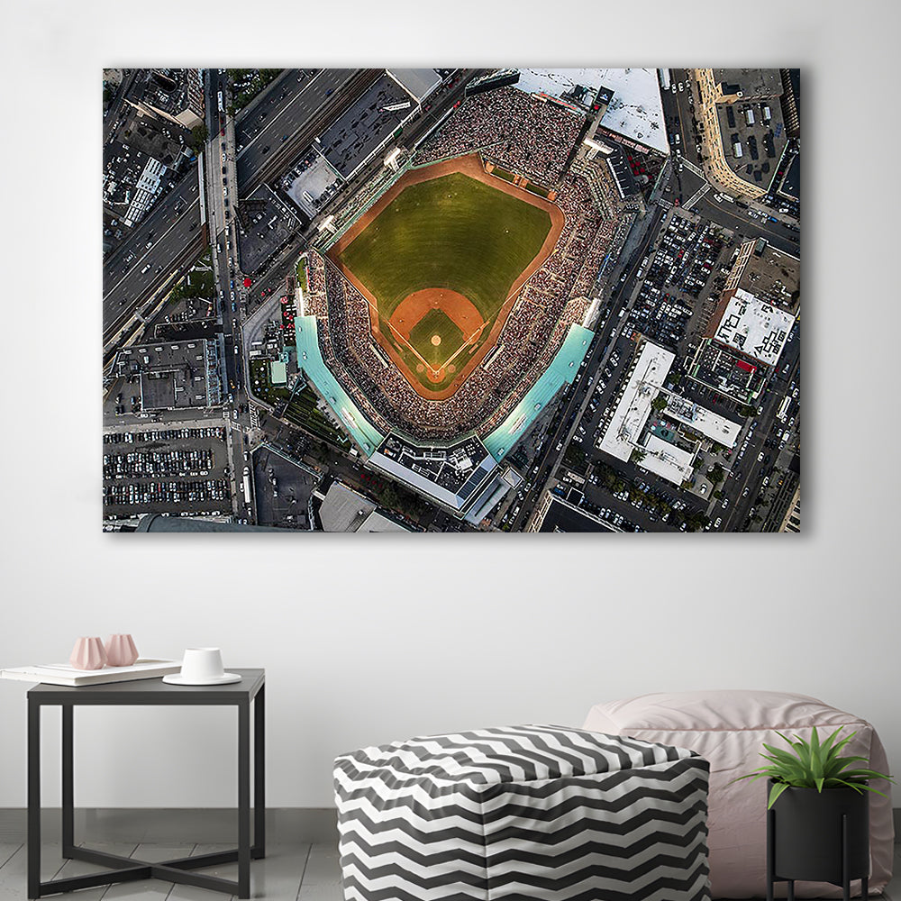 Aerial Fenway Park, Stadium Canvas, Sport Art, Gift for him, Man Cave Decor, Art Print, Canvas Print Wall Art