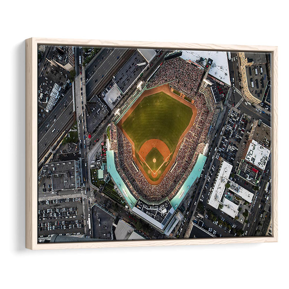Aerial Fenway Park, Stadium Canvas, Sport Art, Framed Canvas Print Wall Art, Floating Frame