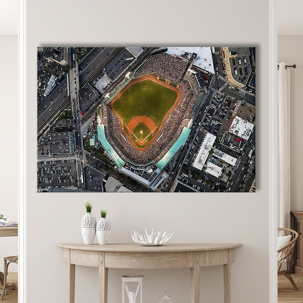 Aerial Fenway Park, Stadium Canvas, Sport Art, Gift for him, Man Cave Decor, Art Print, Canvas Print Wall Art