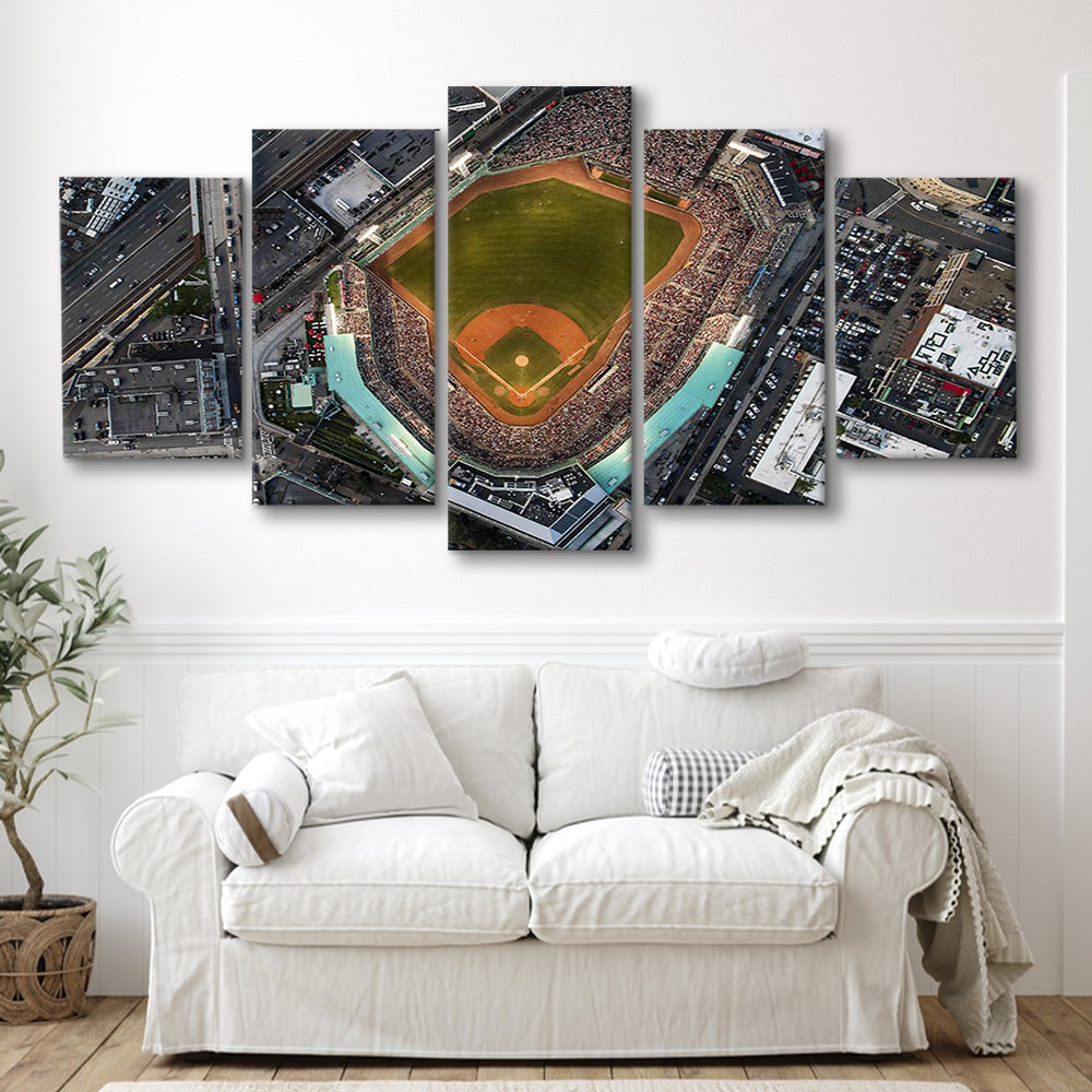 Aerial Fenway Park, Stadium Canvas, Sport Art, Gift for him, 5 Panel, Large Canvas, Canvas Print Wall Art