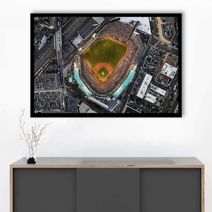 Aerial Fenway Park, Stadium Canvas, Sport Art, Gift for him, Framed Art Print Wall Decor, Picture Framed