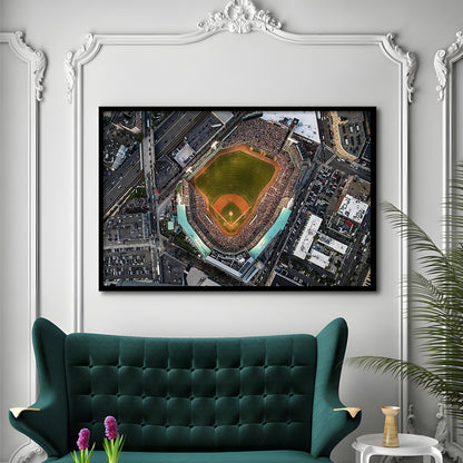 Aerial Fenway Park, Stadium Canvas, Sport Art, Gift for him, Framed Art Print Wall Decor, Picture Framed