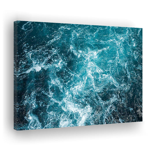 Aerial View of Ocean Waves Canvas Print,Captivating Blue Water, Cavas Print Wall Art Hom Decor