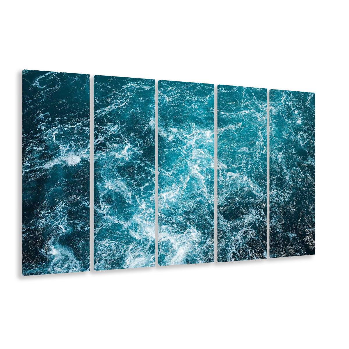 Aerial View of Ocean Waves Canvas Print,Captivating Blue Water, 5 Piece B Extra Large Cavas Print Wall Art Decor