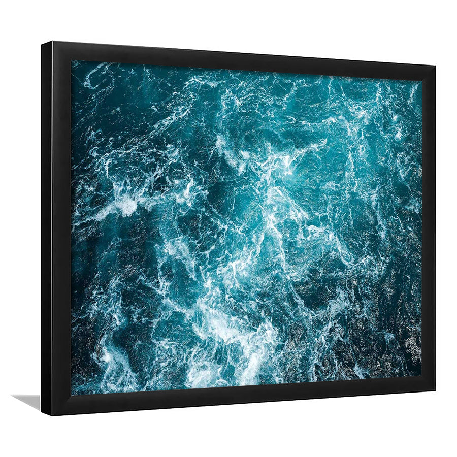 Aerial View Of Ocean Waves Art Prints,Captivating Blue Water, Framed Art Print, Picture Framed