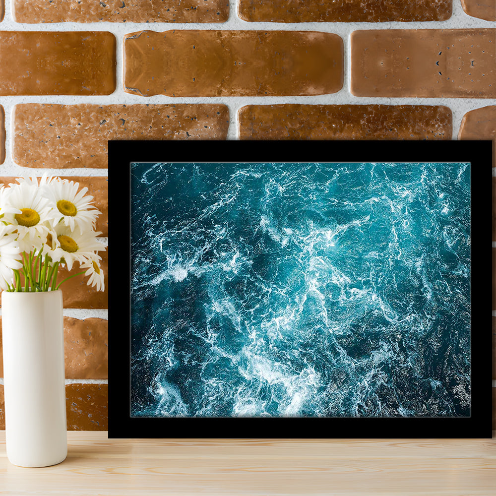 Aerial View Of Ocean Waves Art Prints,Captivating Blue Water, Framed Art Print, Picture Framed