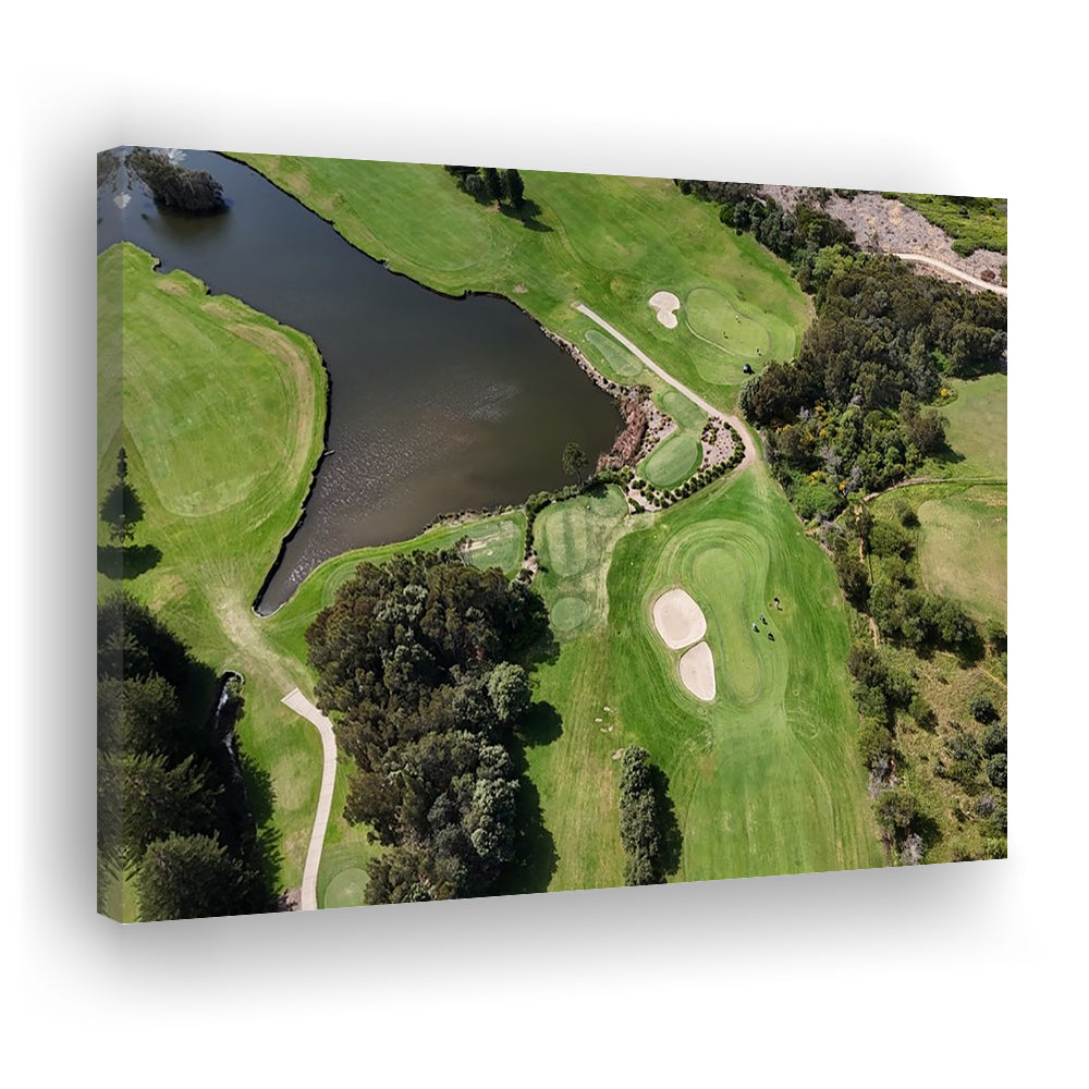 Aerial View Of A Golf Course In Australia, Golf Art Print,Gifts Golf Lover