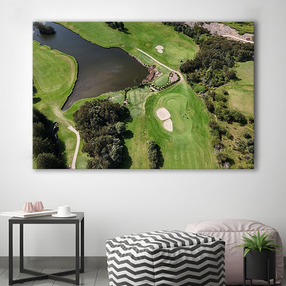 Aerial View Of A Golf Course In Australia, Golf Art Print,Gifts Golf Lover