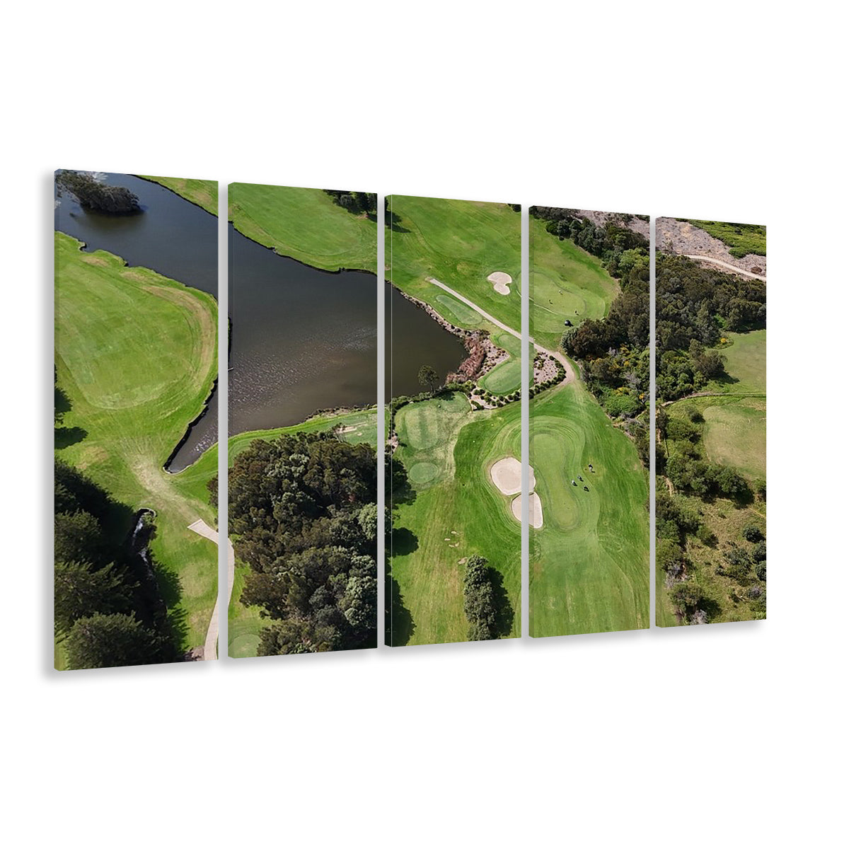 Aerial View Of A Golf Course In Australia, Golf Art Print, Extra Large Canvas Print Wall Art