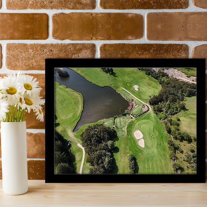 Aerial View Of A Golf Course In Australia, Framed Art Print Wall Decor, Picture Framed