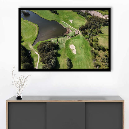 Aerial View Of A Golf Course In Australia, Framed Art Print Wall Decor, Picture Framed