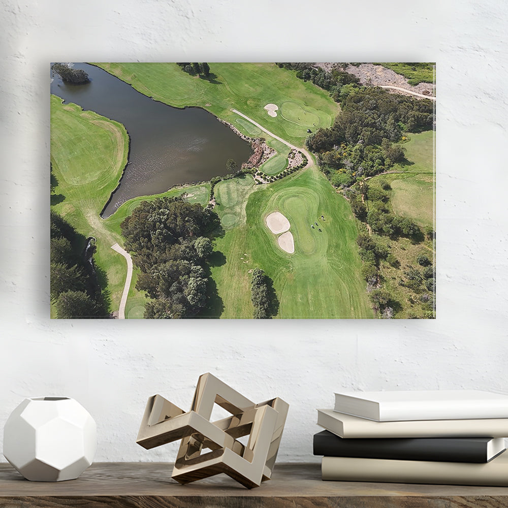 Aerial View Of A Golf Course In Australia, Golf Art Print,Gifts Golf Lover