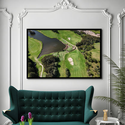 Aerial View Of A Golf Course In Australia, Framed Art Print Wall Decor, Picture Framed
