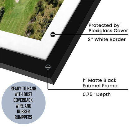 Aerial View Of A Golf Course In Australia, Goft Art Print, Framed Art Print White Border Wall Decor