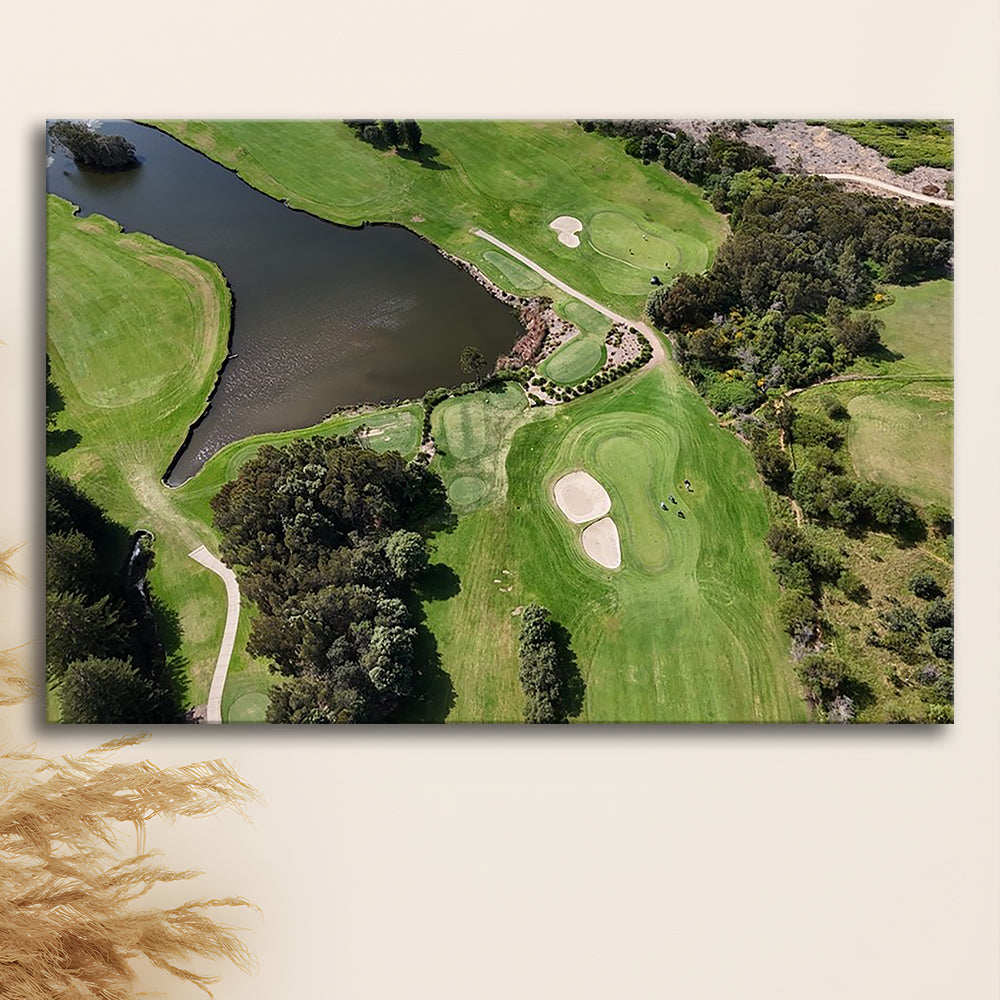 Aerial View Of A Golf Course In Australia, Golf Art Print,Gifts Golf Lover