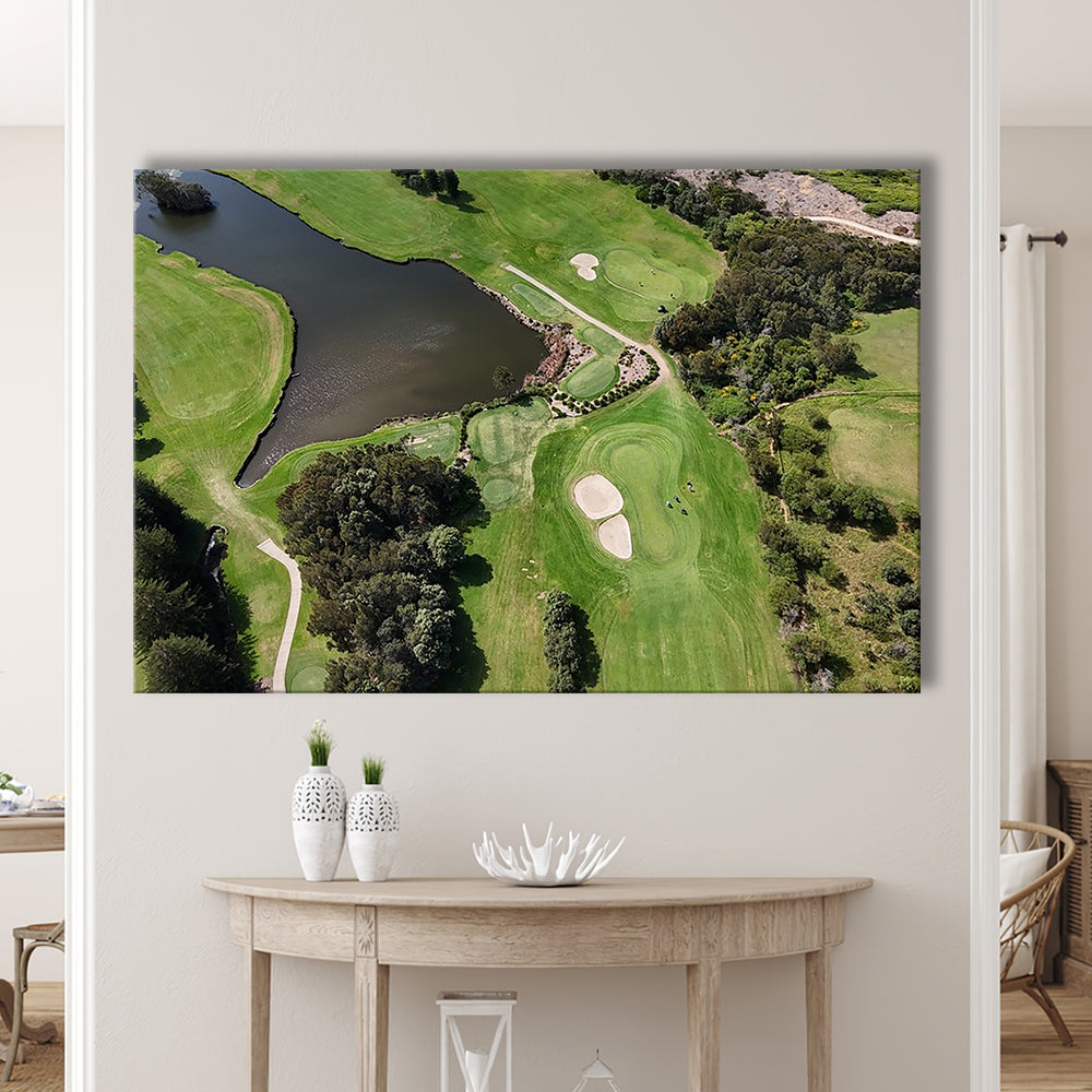 Aerial View Of A Golf Course In Australia, Golf Art Print,Gifts Golf Lover