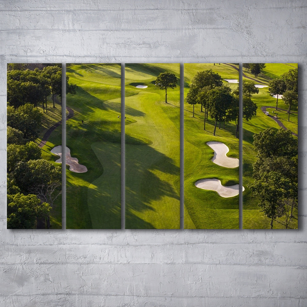 Aerial Photo Of A Summer Golf Course, Golf Art Print, Extra Large Canvas Print Wall Art
