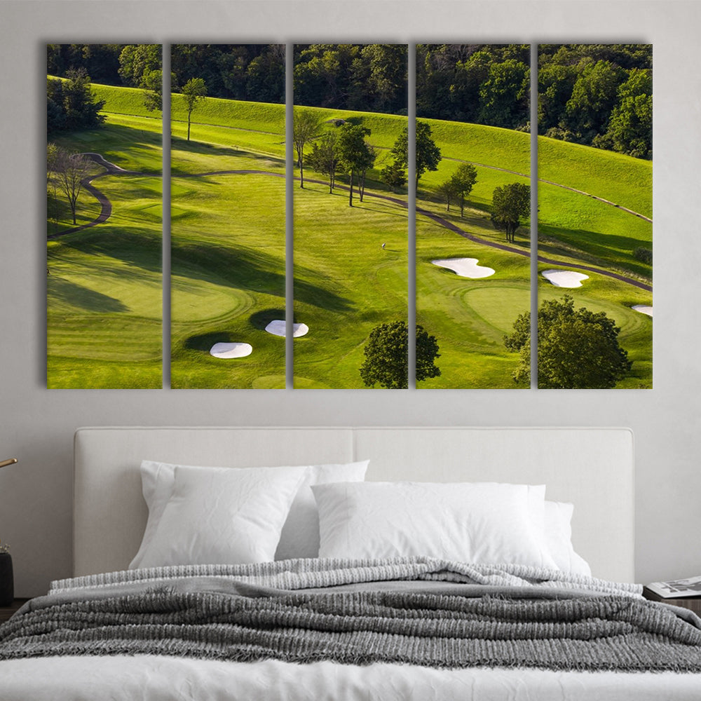 Aerial Photo Of A Golf Course, Golf Art Print, Extra Large Canvas Print Wall Art