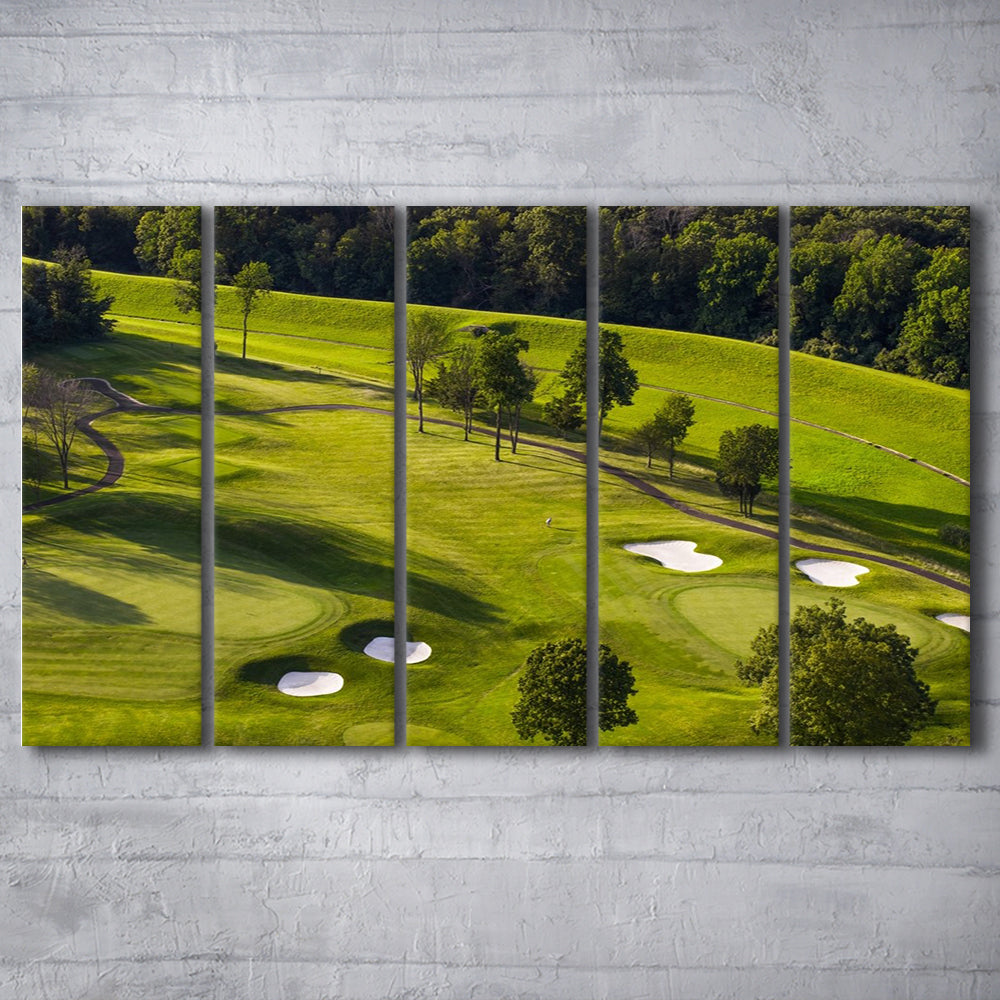 Aerial Photo Of A Golf Course, Golf Art Print, Extra Large Canvas Print Wall Art