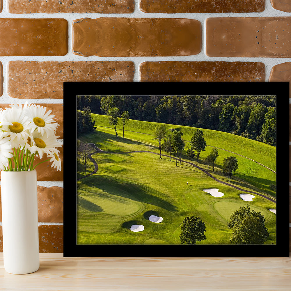 Aerial Photo Of A Golf Course, Framed Art Print Wall Decor, Picture Framed