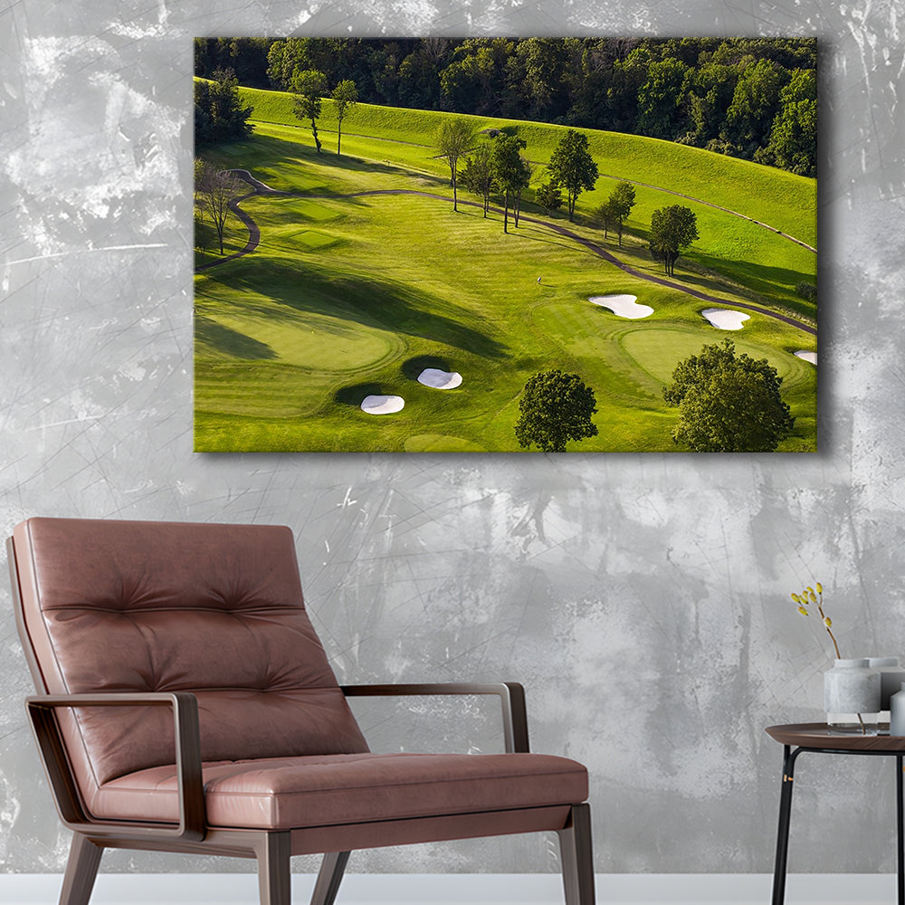 Aerial Photo Of A Golf Course, Golf Art Print,Gifts Golf Lover