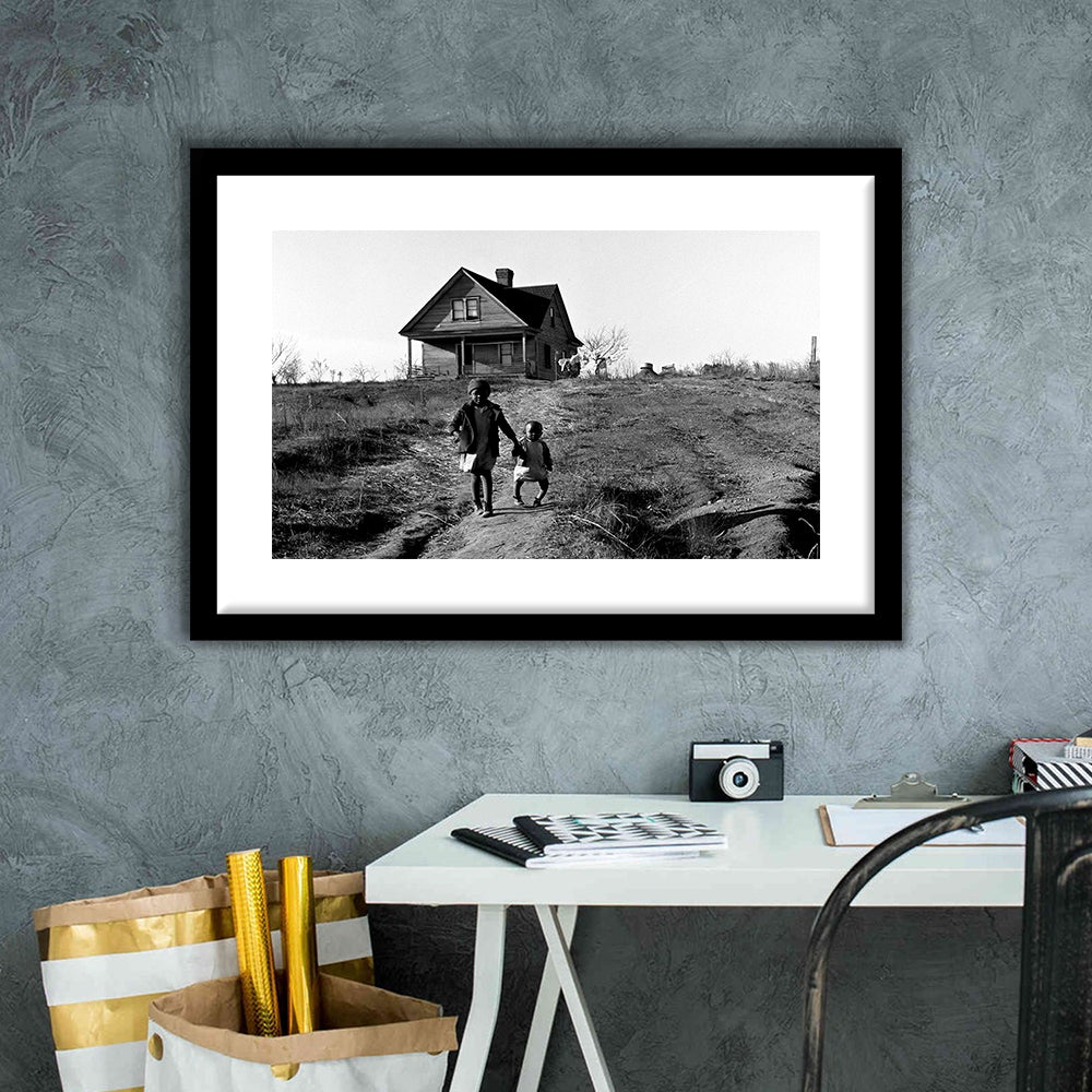 African American Children Printable, Black and White, Vintage Photos, Framed Art Print White Border Wall Decor