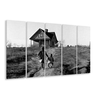 African American Children Printable, Black and White, Vintage Photos, 5 Pieces Large Canvas Print
