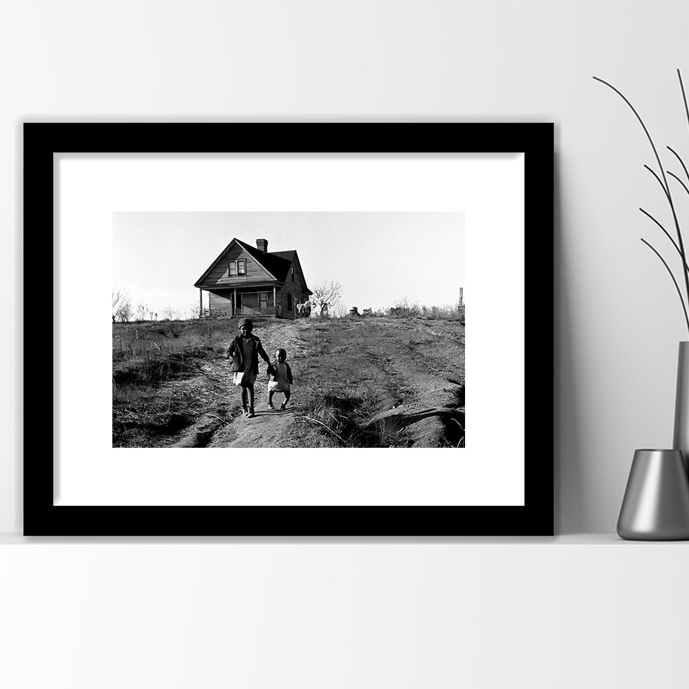 African American Children Printable, Black and White, Vintage Photos, Framed Art Print White Border Wall Decor