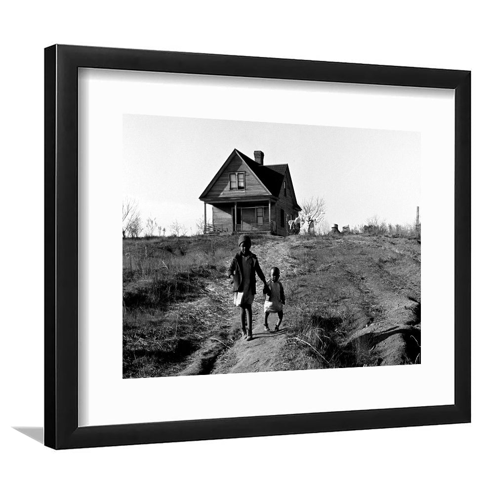 African American Children Printable, Black and White, Vintage Photos, Framed Art Print White Border Wall Decor