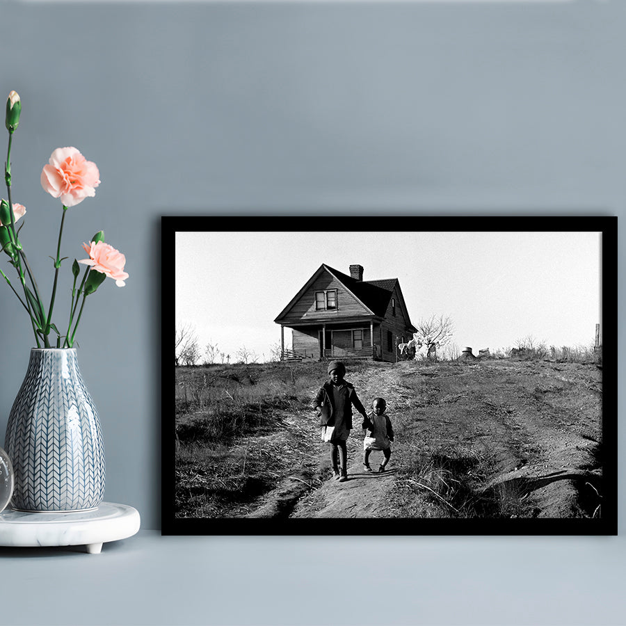 African American Children Printable, Black and White, Vintage Photos, Framed Art Print Wall Decor