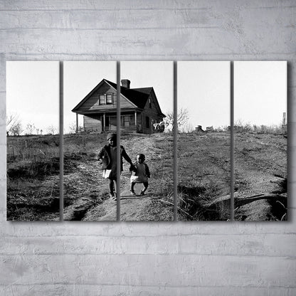 African American Children Printable, Black and White, Vintage Photos, 5 Pieces Large Canvas Print