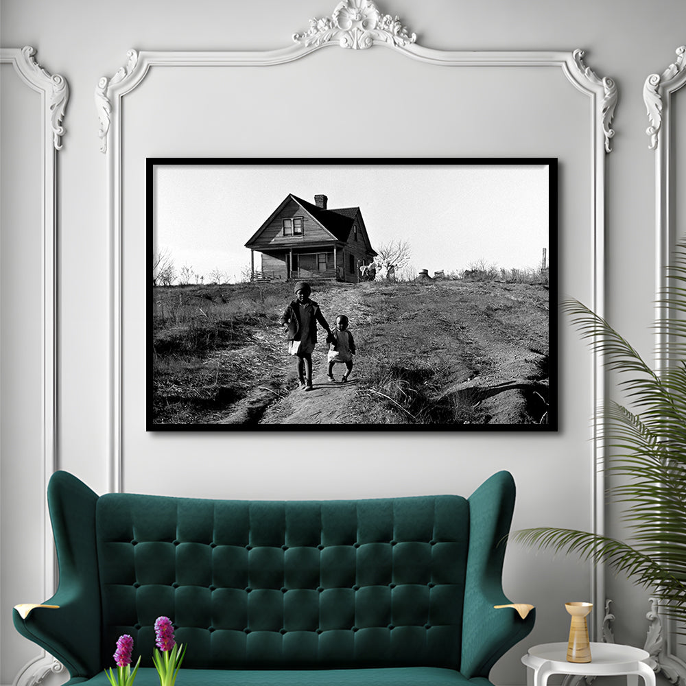 African American Children Printable, Black and White, Vintage Photos, Framed Art Print Wall Decor