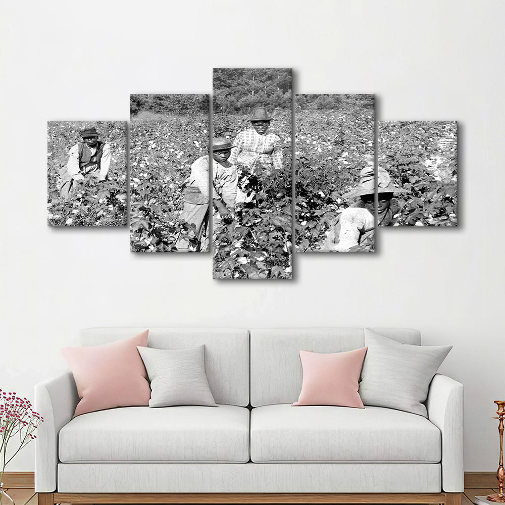 African American Women Photo Print, Black and White, Black History Month Art, Mixed 5 Pieces Canvas Print