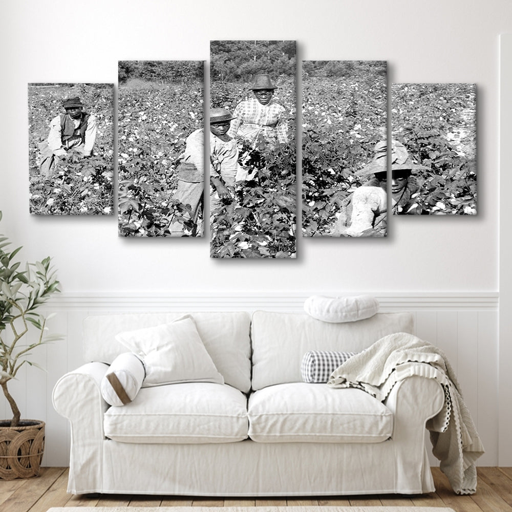 African American Women Photo Print, Black and White, Black History Month Art, Mixed 5 Pieces Canvas Print
