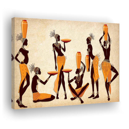 African Women Canvas Print,Ethnic Portrait Wall Art,Vibrant African, Cavas Print Wall Art Hom Decor