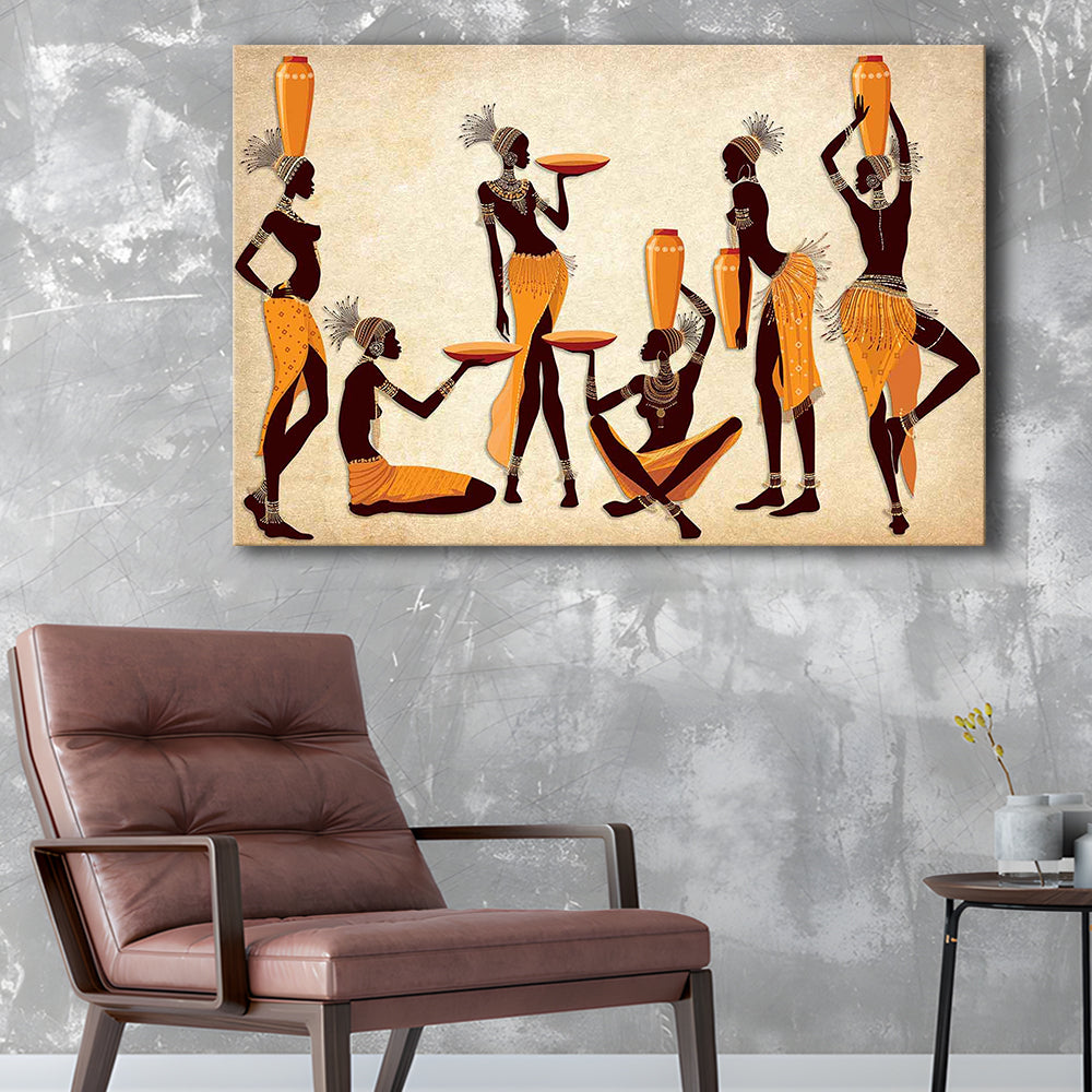 African Women Canvas Print,Ethnic Portrait Wall Art,Vibrant African, Cavas Print Wall Art Hom Decor