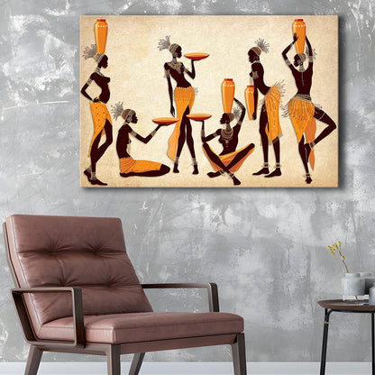 African Women Canvas Print,Ethnic Portrait Wall Art,Vibrant African, Cavas Print Wall Art Hom Decor