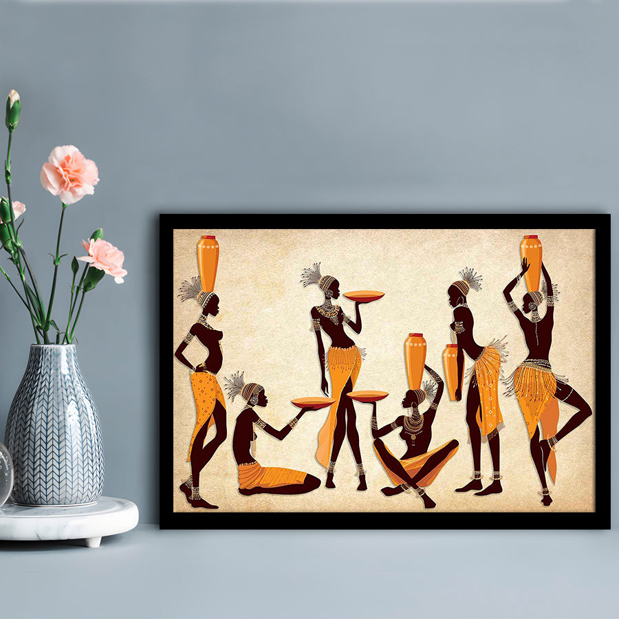 African Women Art Prints,Ethnic Portrait Wall Art,Vibrant African, Framed Art Print, Picture Framed