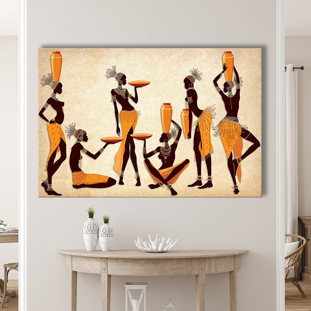 African Women Canvas Print,Ethnic Portrait Wall Art,Vibrant African, Cavas Print Wall Art Hom Decor