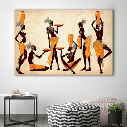 African Women Canvas Print,Ethnic Portrait Wall Art,Vibrant African, Cavas Print Wall Art Hom Decor
