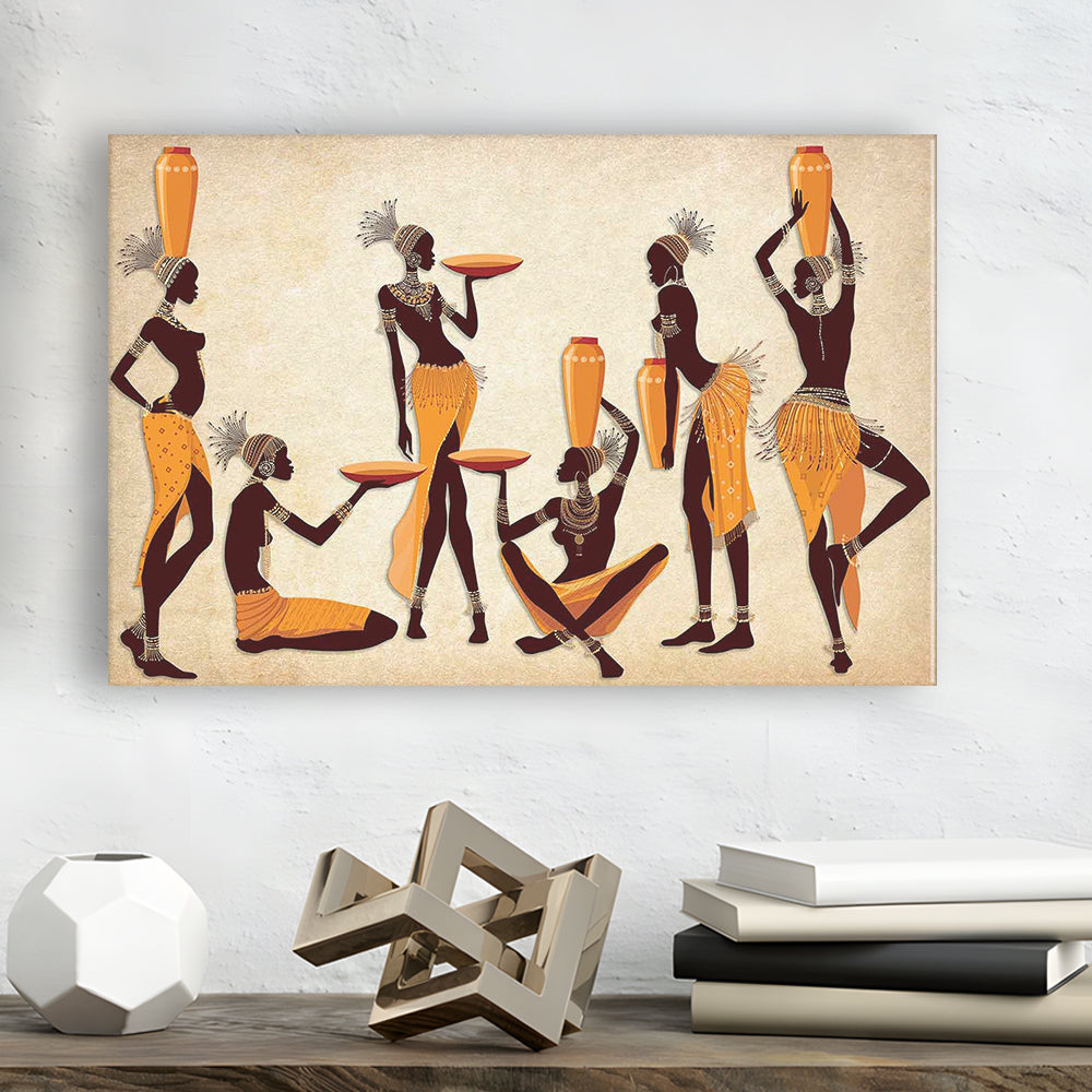 African Women Canvas Print,Ethnic Portrait Wall Art,Vibrant African, Cavas Print Wall Art Hom Decor
